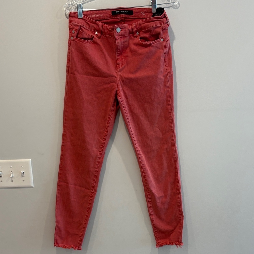 Liverpool Women's Ankle Cropped Red Jeans